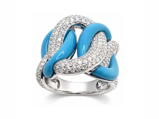 Piranesi Turquoise and Diamond Loop Ring