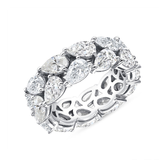 Pear Shaped Diamond Double Row Eternity Band