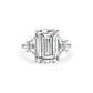 5CT Emerald Three Stone Diamond Ring