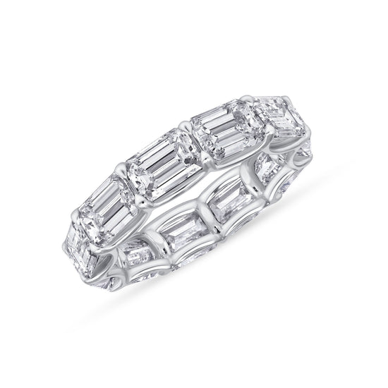East West Emerald Cut Diamond Eternity Band