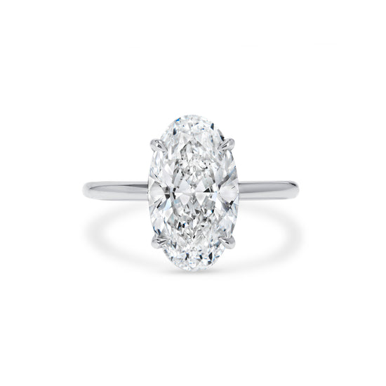 3CT Oval Cut Solitaire Diamond Ring