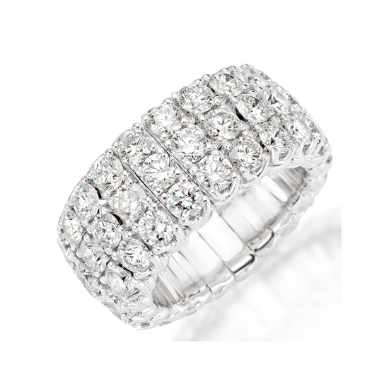Picchiotti Xpandable™ 5.73CT Three Row Round Cut Diamond Ring