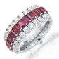 Picchiotti Xpandable™ 3.91CT Ruby and Diamond Three Row Eternity Ring
