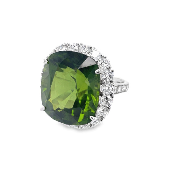 Piranesi Cushion Cut Peridot Cocktail Ring