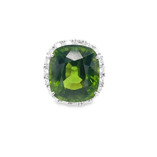Piranesi Cushion Cut Peridot Cocktail Ring