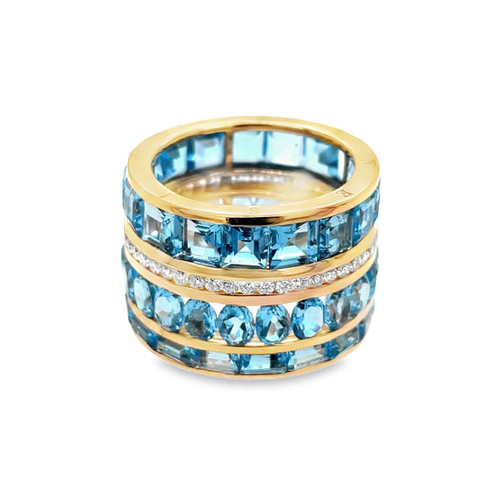 Piranesi Blue Topaz Stacked Ring