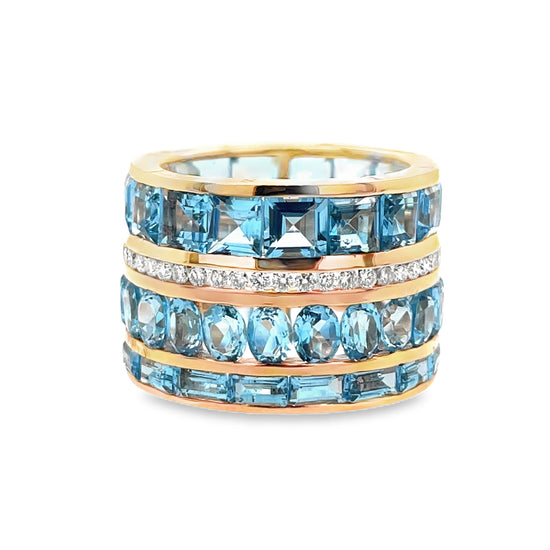Piranesi Blue Topaz Stacked Ring