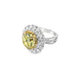 Yellow Diamond Ring with White Diamond Halo