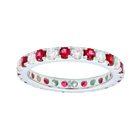 Diamond and Ruby Eternity Band