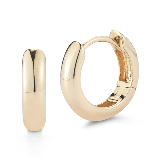 Small Yellow Gold Huggie Hoop Earrings