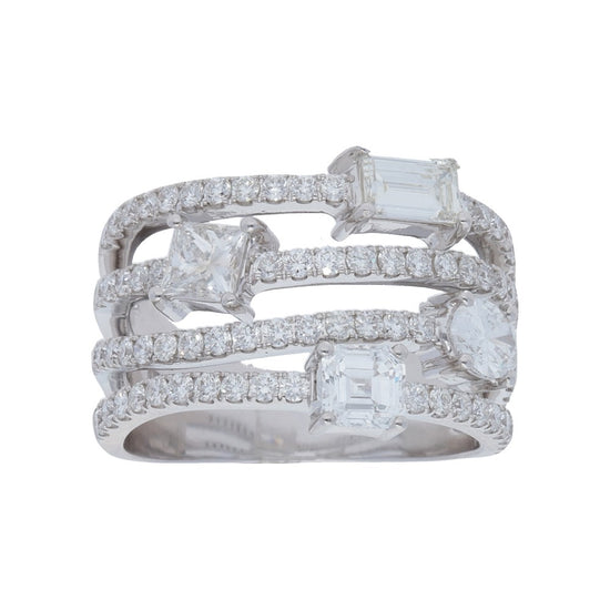 4 Row Multi Diamond Ring