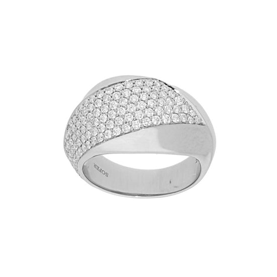 Twist Dome Diamond Pave Ring