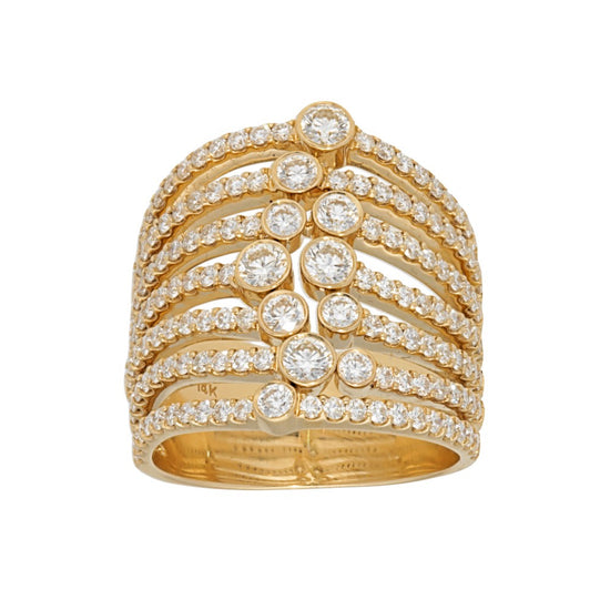 Overlapping Pave Diamond Ring