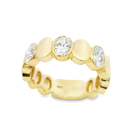 Oval Diamond Bezel Ring