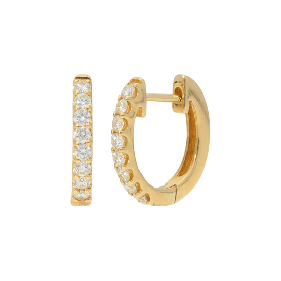 Pave Diamond Huggie Hoop Earrings