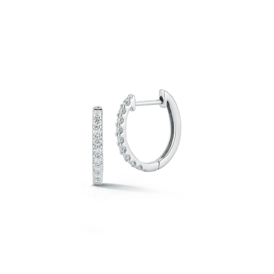 Pave Diamond Huggie Hoop Earrings