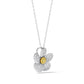 Yellow & White Round Diamond Flower Pendant