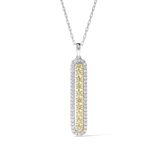 Fancy Yellow Diamond Bar Pendant