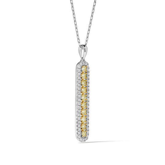 Fancy Yellow Diamond Bar Pendant