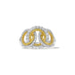 Yellow & White Round Interlocking Diamond Ring