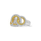 Yellow & White Round Interlocking Diamond Ring