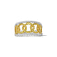 Yellow and White Diamond Interlocking Band