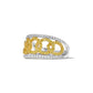 Yellow and White Diamond Interlocking Band