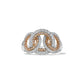 White and Pink Interlocking Diamond Ring