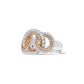 White and Pink Interlocking Diamond Ring