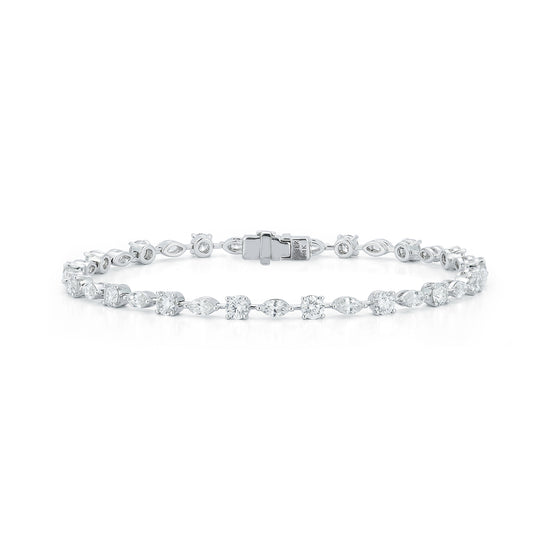 Alternating Round and Marquise Diamond Bracelet