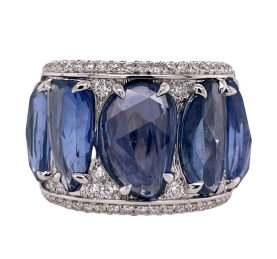 Piranesi Rose Cut Blue Sapphire Ring
