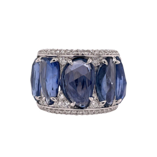 Piranesi Rose Cut Blue Sapphire Ring