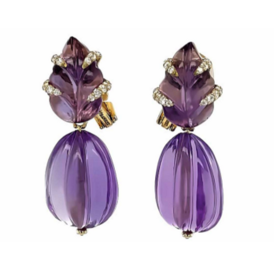 Piranesi Carved Amethyst Earrings