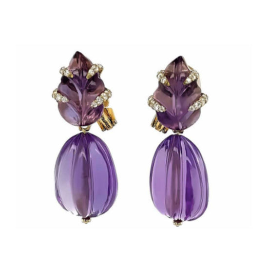 Piranesi Carved Amethyst Earrings