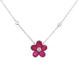 Piranesi Ruby Flower Necklace
