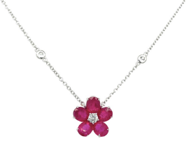 Ruby Flower Necklace