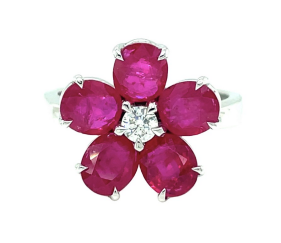 Ruby Flower Ring