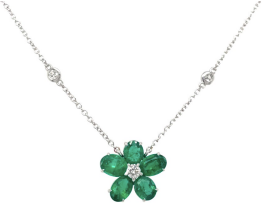 Piranesi Emerald Flower Necklace