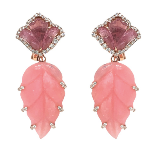 Piranesi Pink Opal and Tourmaline Earrings