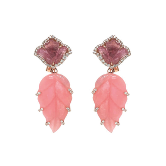 Piranesi Pink Opal and Tourmaline Earrings