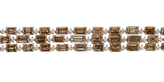 Brown Emerald Cut Diamond Bracelet