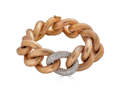 Piranesi Pavé Link Chain Bracelet in Rose Gold