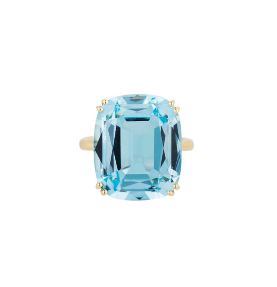 Blue Topaz Cushion Ring