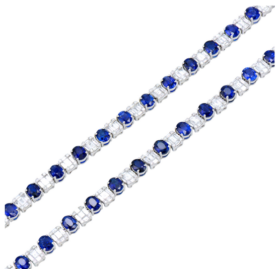 Sapphire and Diamond By the Yard Necklace