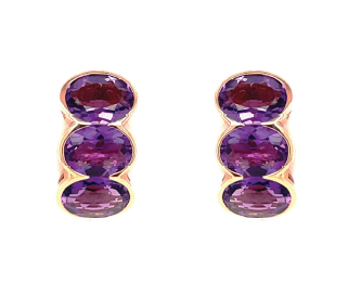 Piranesi Oval Amethyst Earrings