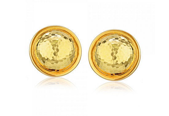 David Webb Hammered Gold Earrings
