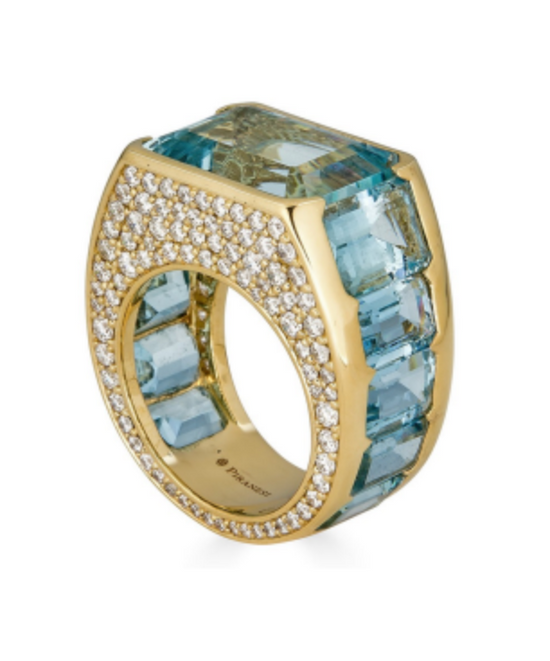 21.08CT Aquamarine Eternity Band