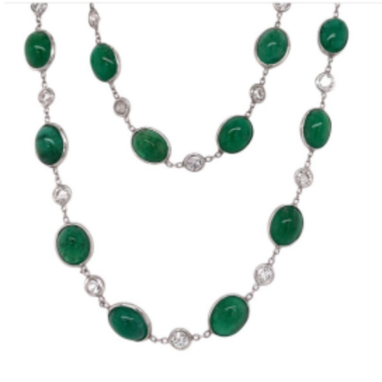 Cabochon Emerald Necklace