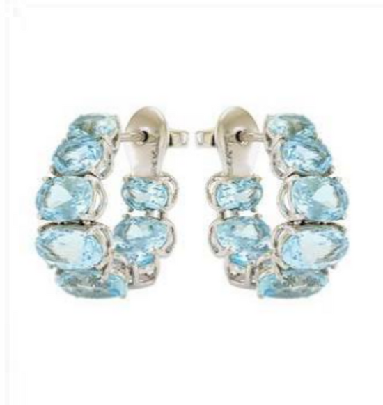 Etho Maria Aquamarine Hoop Earrings