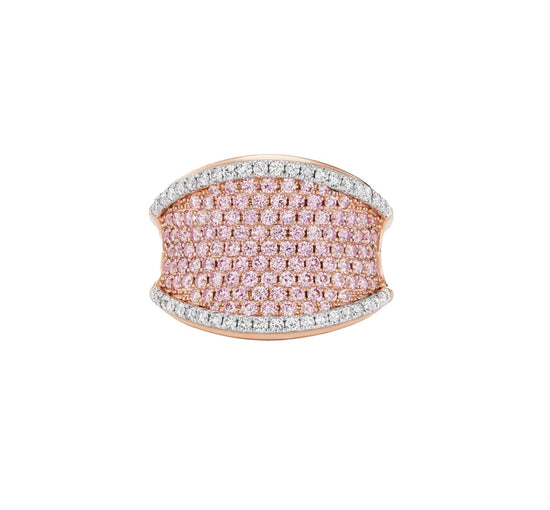 J Fine Large Argyle Pink Diamond Saddle Ring